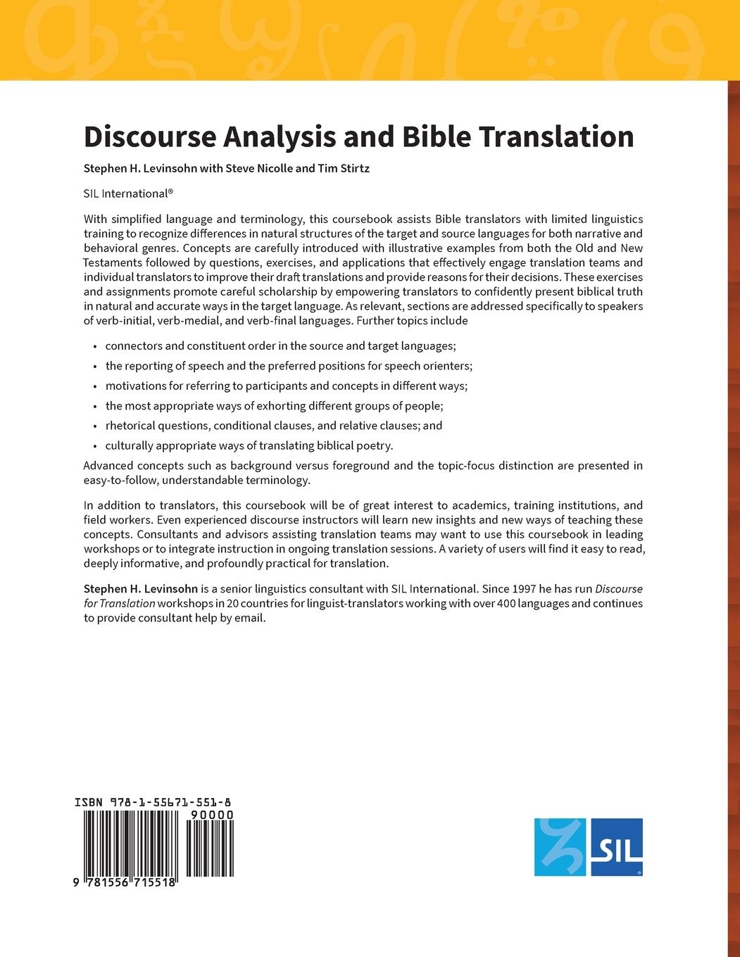 Rückseitencover Discourse Analysis and Bible Translation