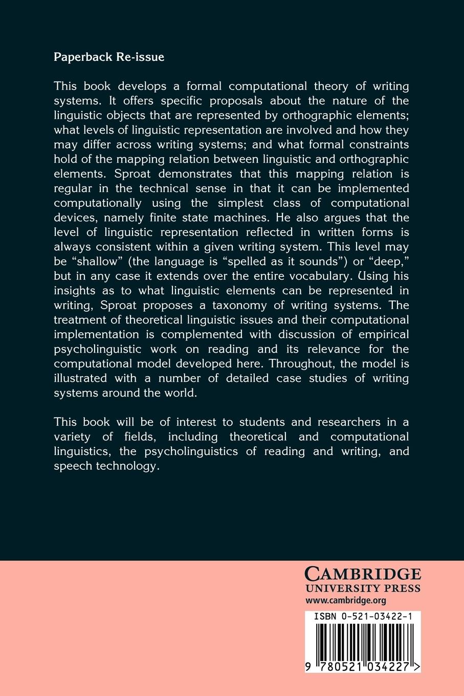 Rückseitencover A Computational Theory of Writing Systems