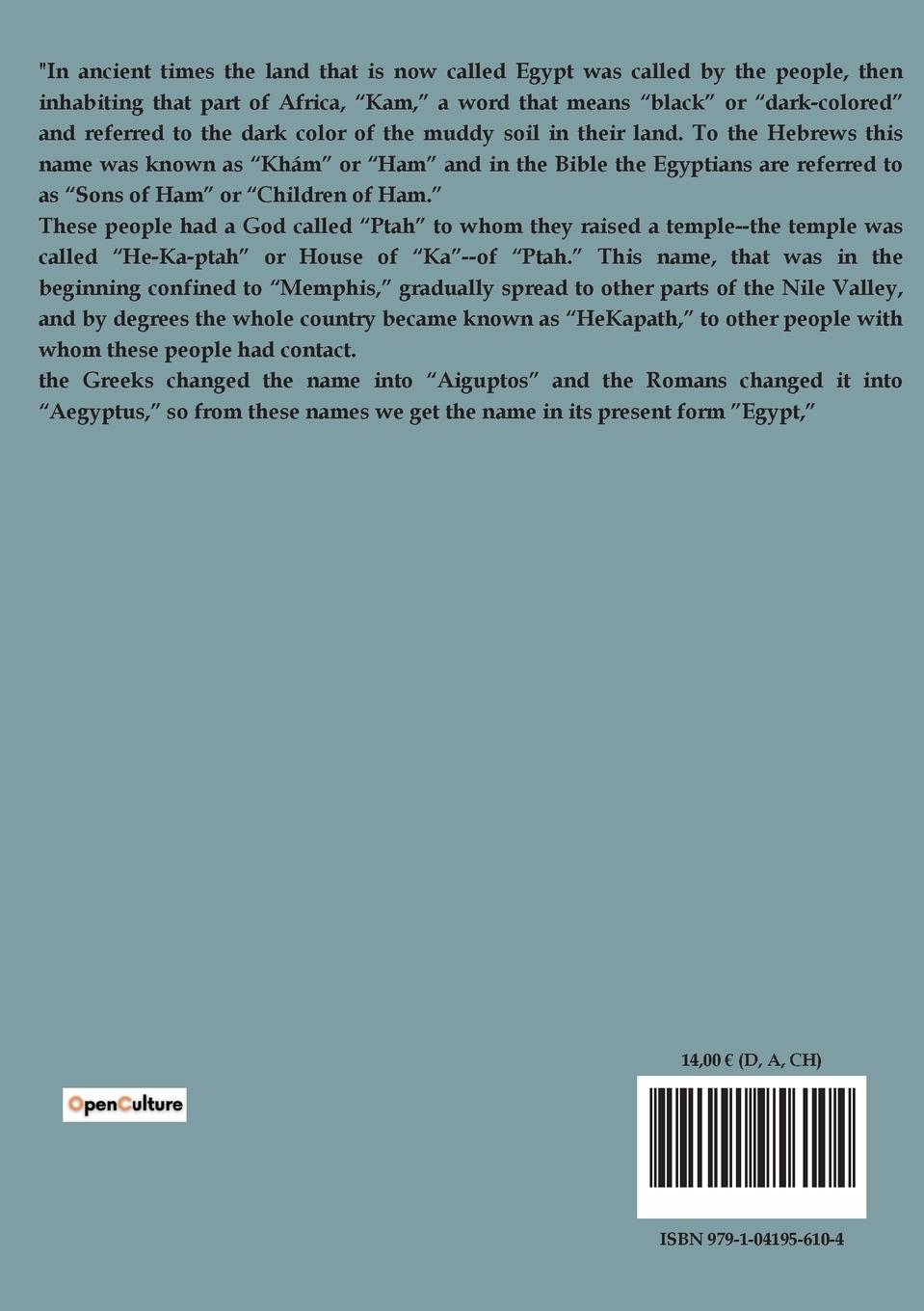 Rückseitencover The Wisdom of the Egyptians