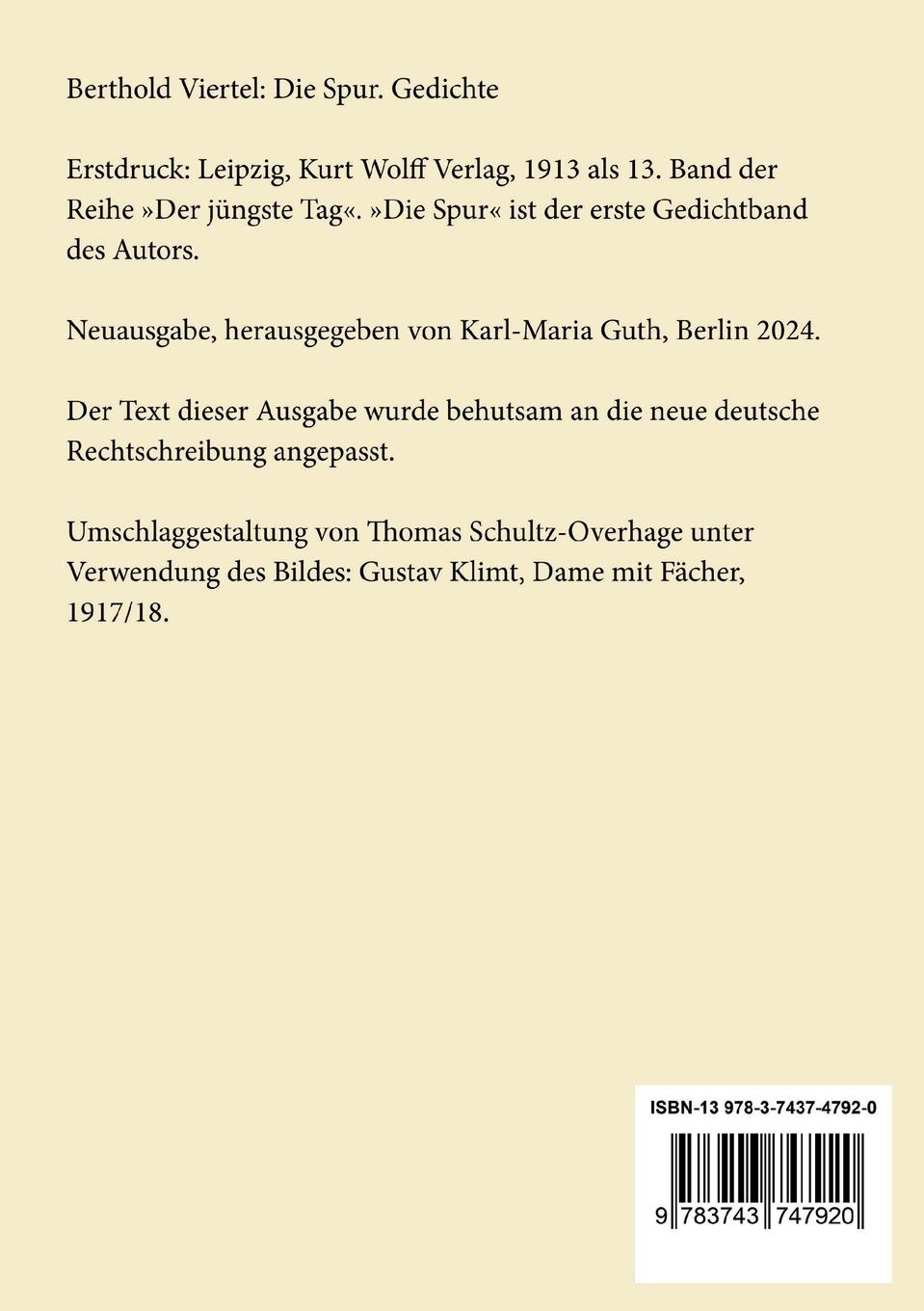 Rückseitencover Die Spur