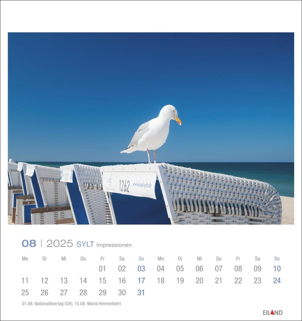 Beispielinhalt (Bild) Sylt Impressionen Postkartenkalender 2025