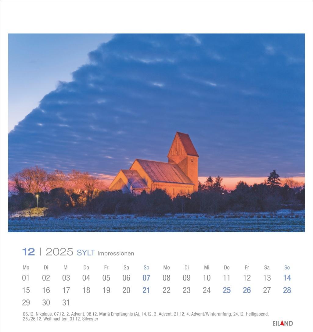Beispielinhalt (Bild) Sylt Impressionen Postkartenkalender 2025