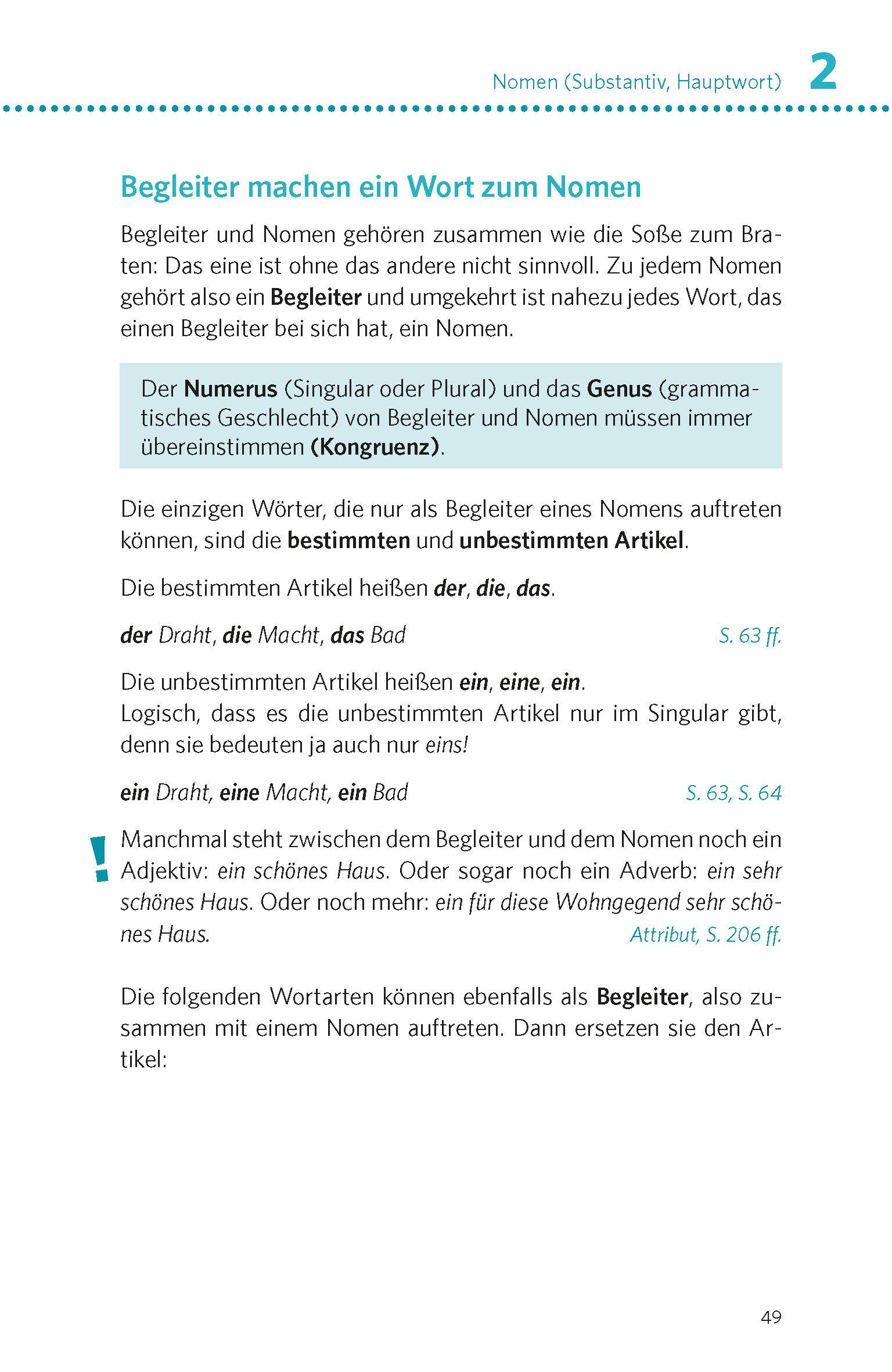 Beispielinhalt (Bild) PONS Deutsche Grammatik & Rechtschreibung