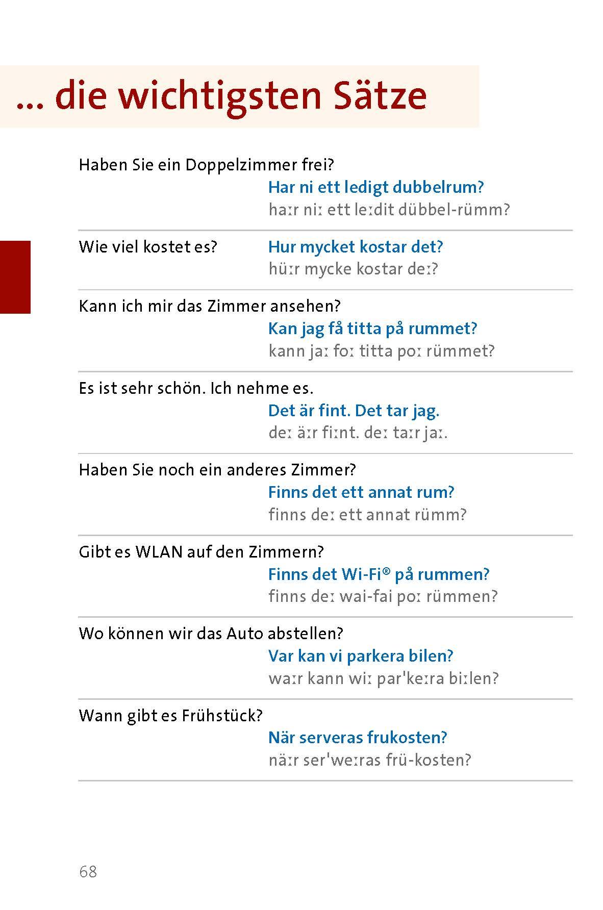 Beispielinhalt (Bild) Langenscheidt Sprachführer Schwedisch