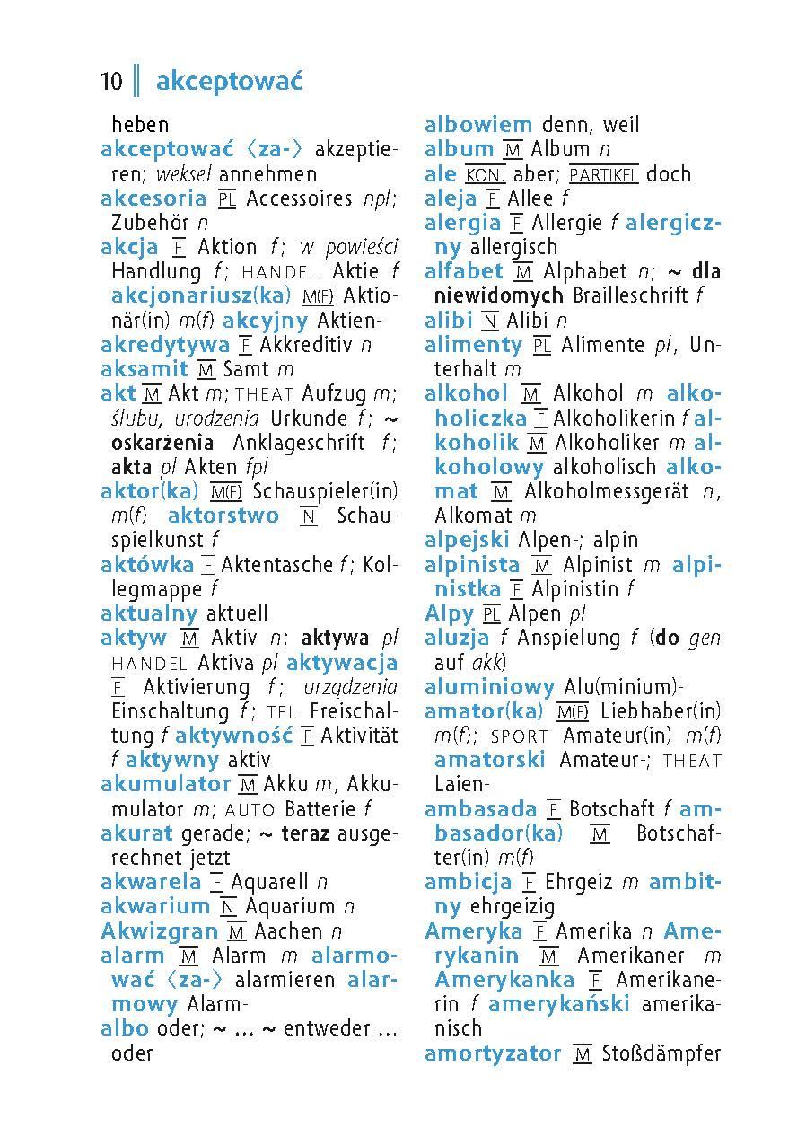 Beispielinhalt (Bild) Langenscheidt Universal-Wörterbuch Polnisch