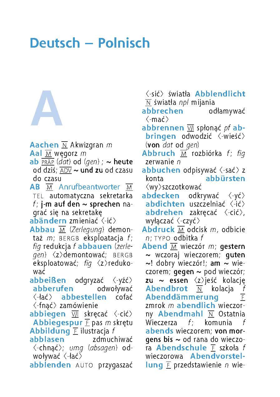 Beispielinhalt (Bild) Langenscheidt Universal-Wörterbuch Polnisch