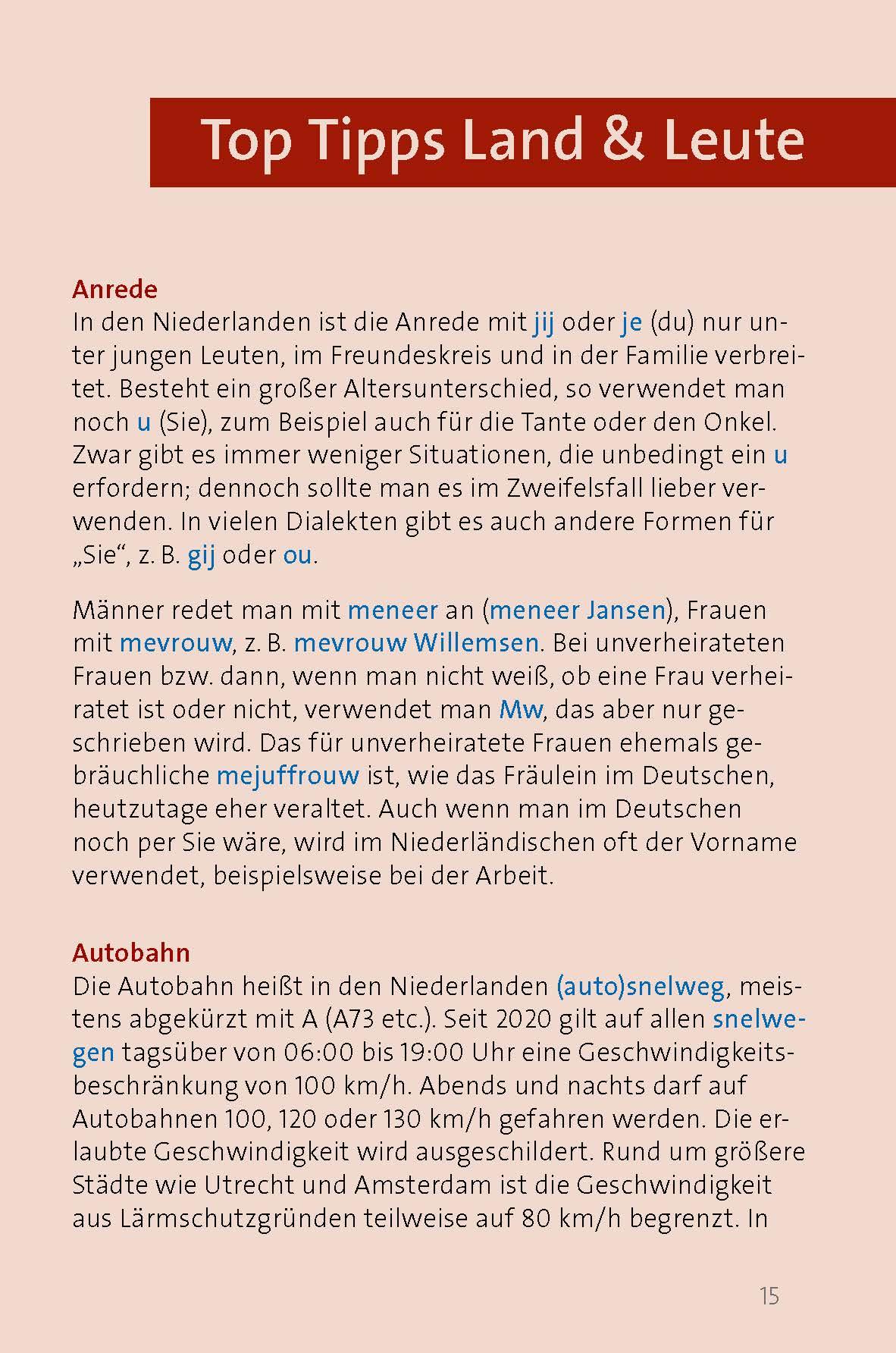 Beispielinhalt (Bild) Langenscheidt Sprachführer Niederländisch