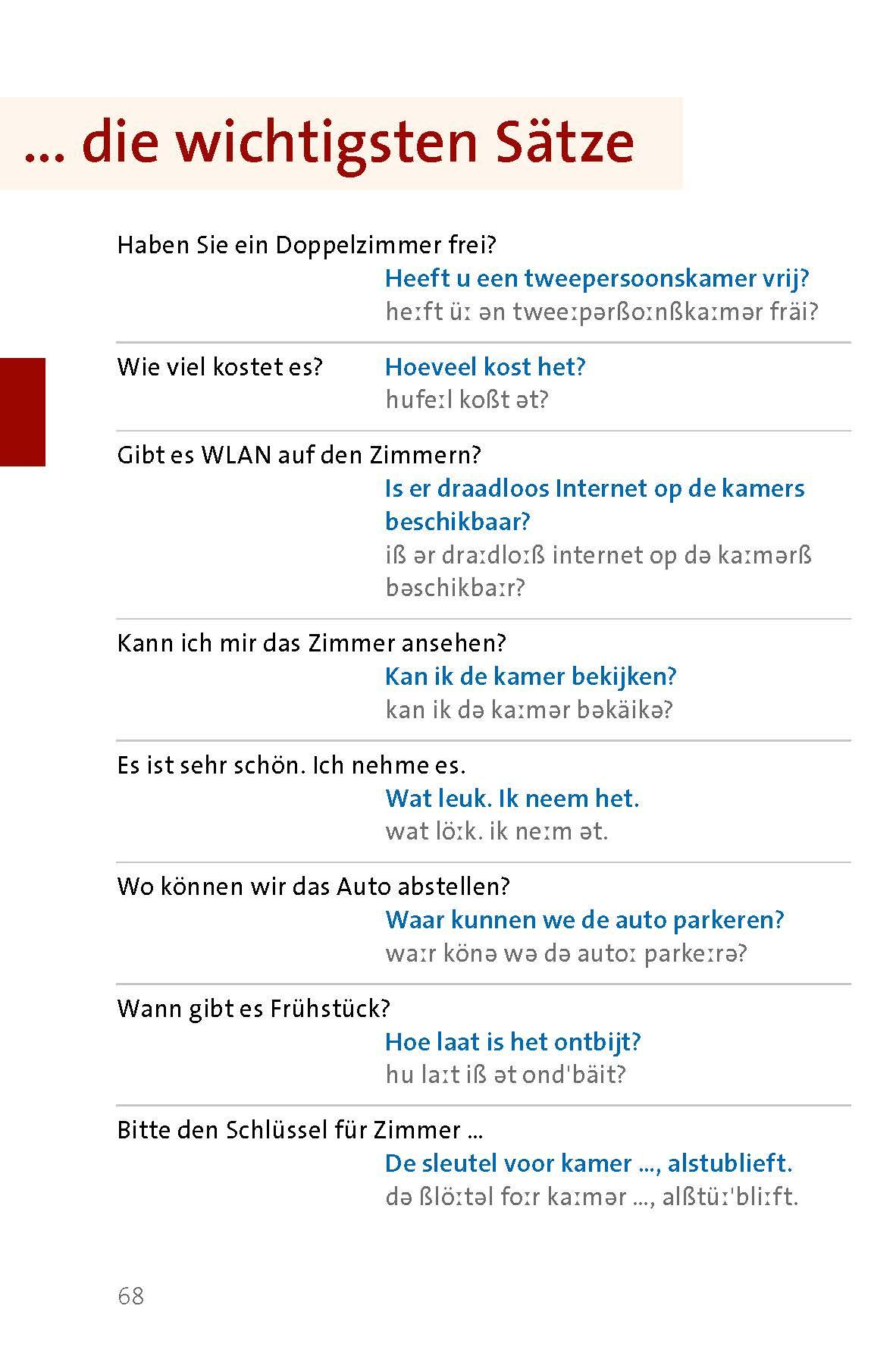 Beispielinhalt (Bild) Langenscheidt Sprachführer Niederländisch