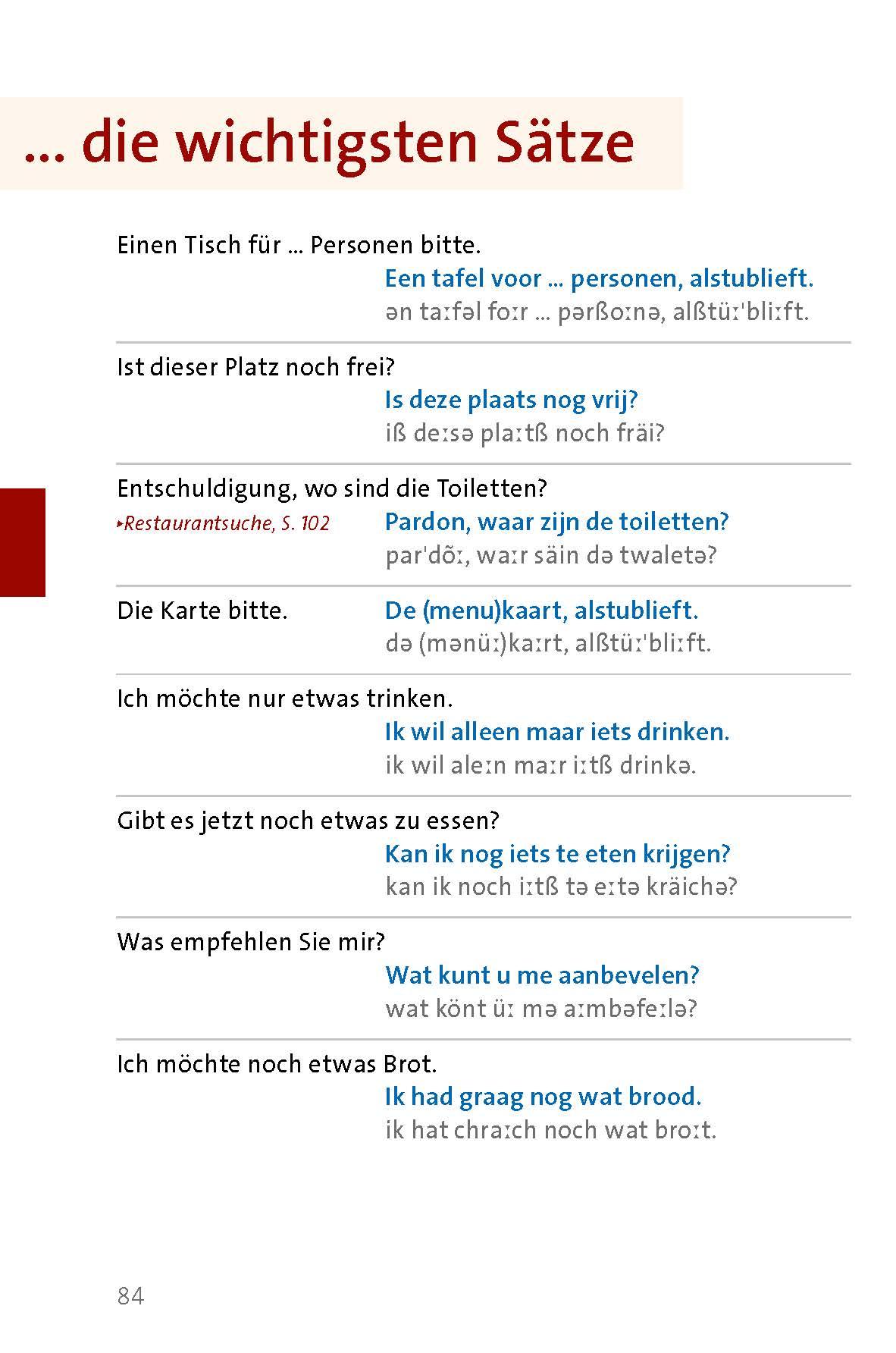 Beispielinhalt (Bild) Langenscheidt Sprachführer Niederländisch