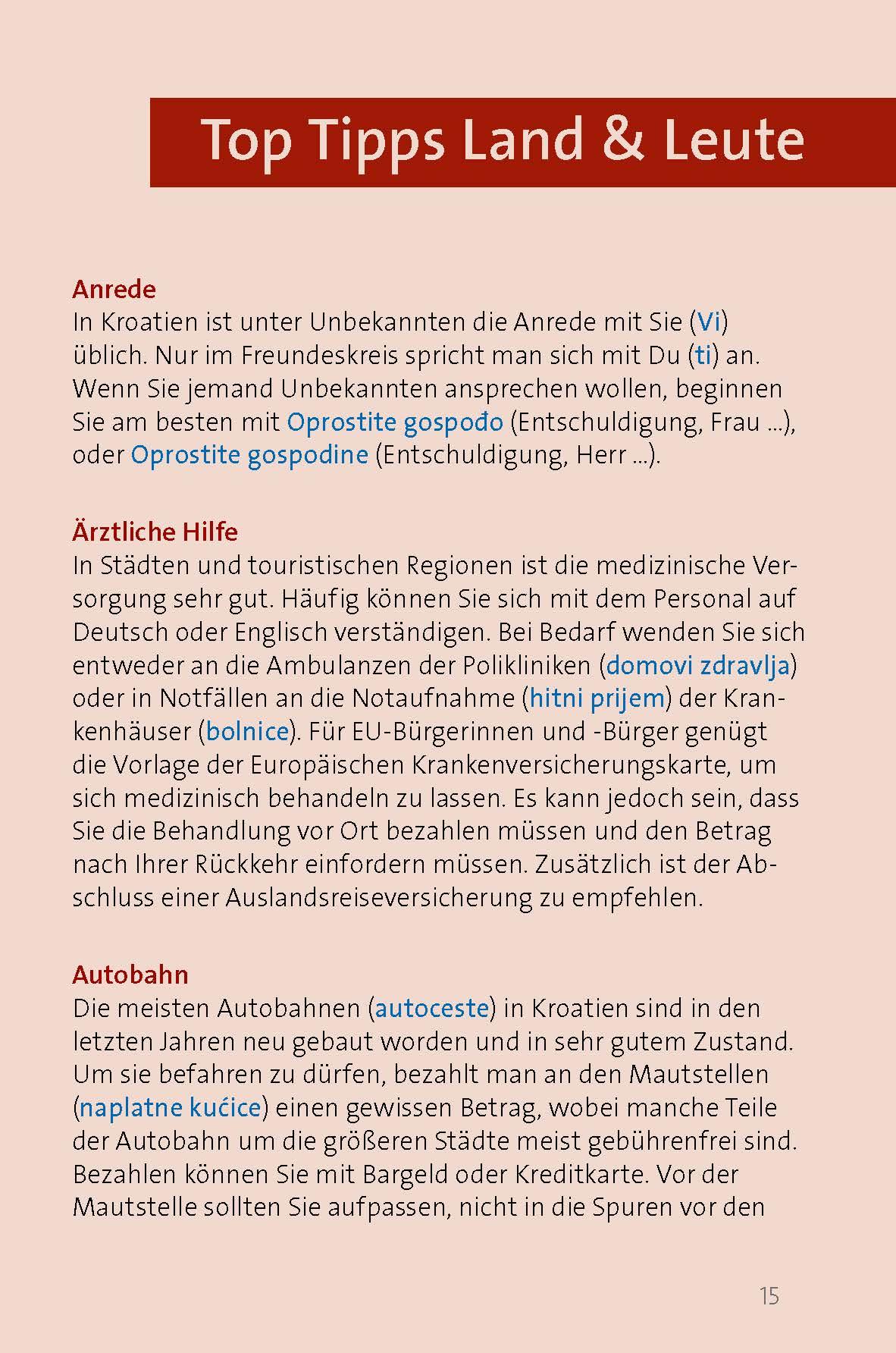 Beispielinhalt (Bild) Langenscheidt Sprachführer Kroatisch