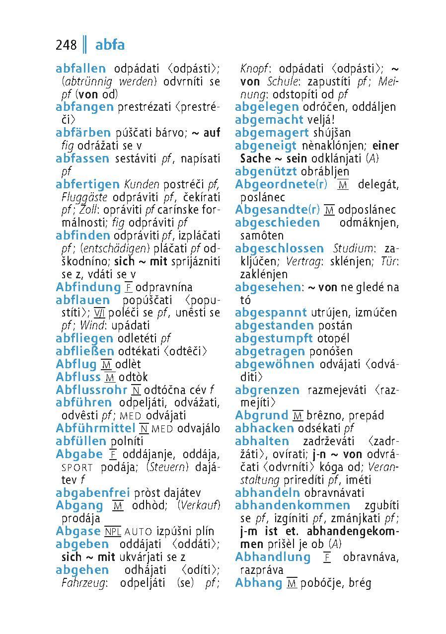 Beispielinhalt (Bild) Langenscheidt Universal-Wörterbuch Slowenisch