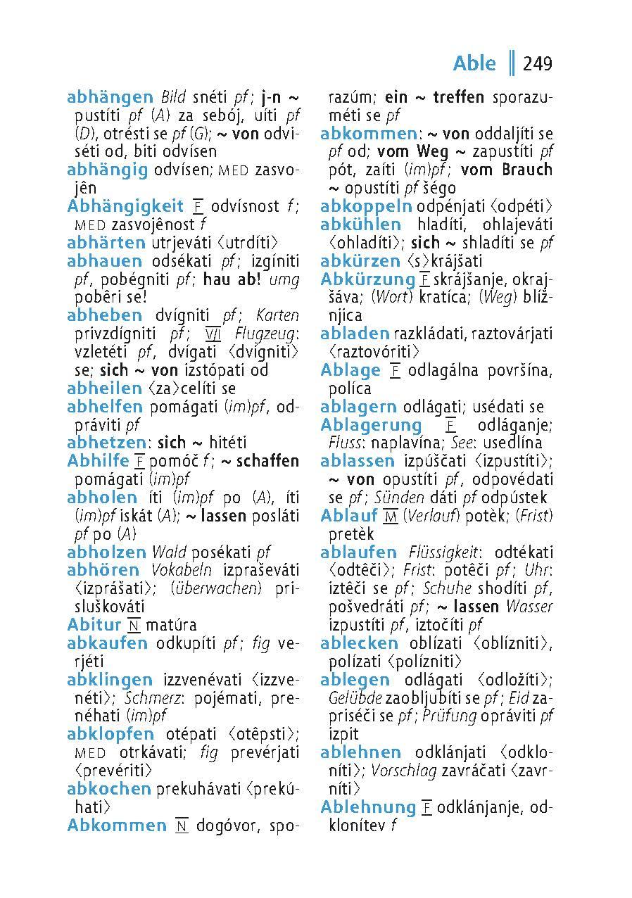 Beispielinhalt (Bild) Langenscheidt Universal-Wörterbuch Slowenisch