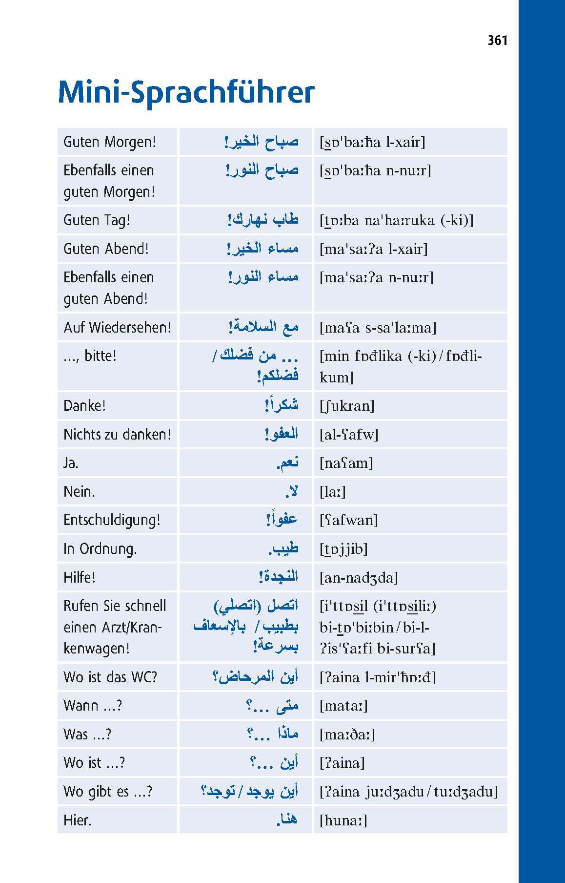 Beispielinhalt (Bild) Langenscheidt Praktisches Wörterbuch Arabisch
