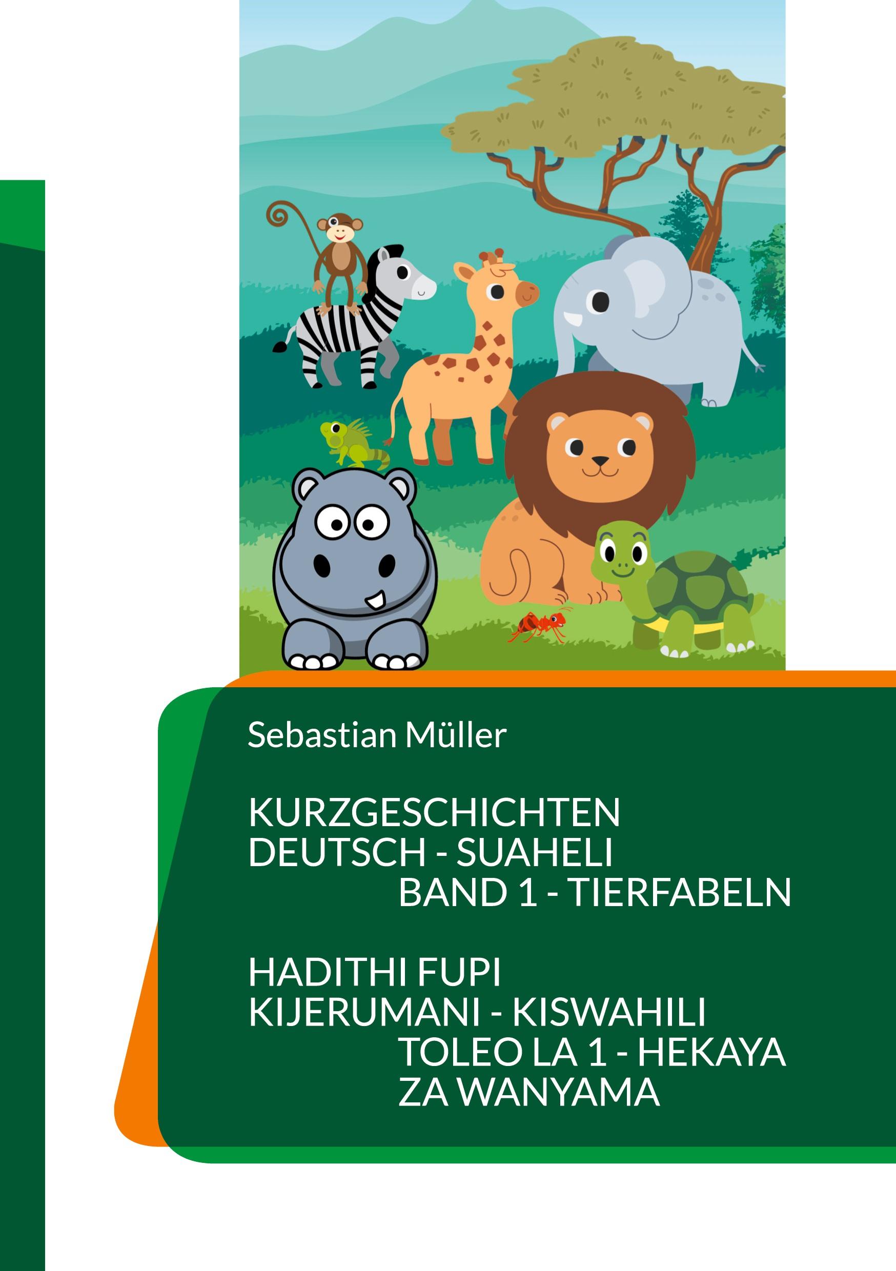 Vorderes Coverbild Kurzgeschichten Deutsch Suaheli Tierfabeln