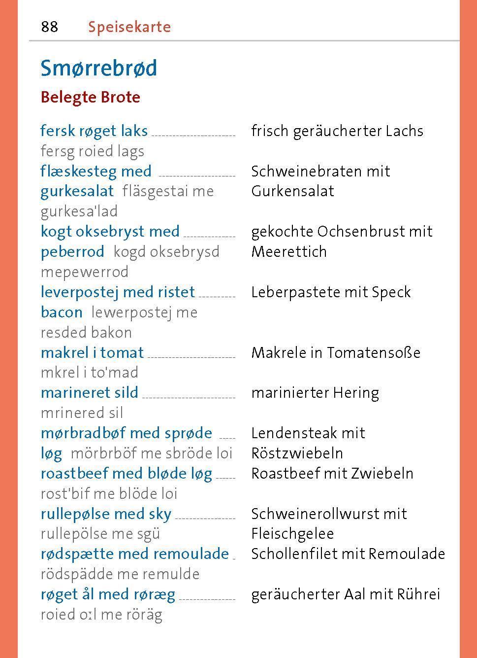 Beispielinhalt (Bild) Langenscheidt Universal-Sprachführer Dänisch