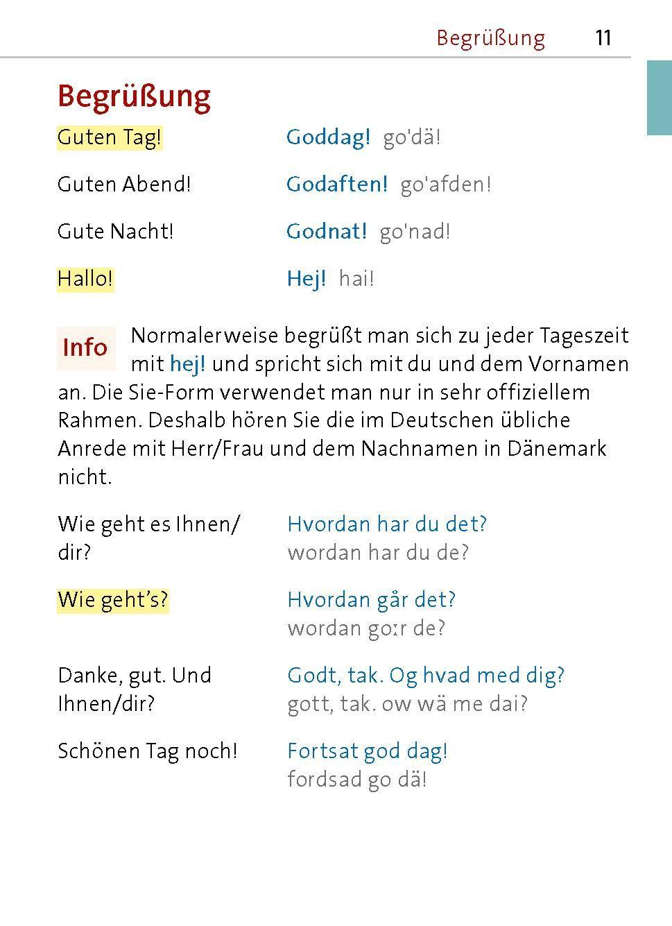 Beispielinhalt (Bild) Langenscheidt Universal-Sprachführer Dänisch