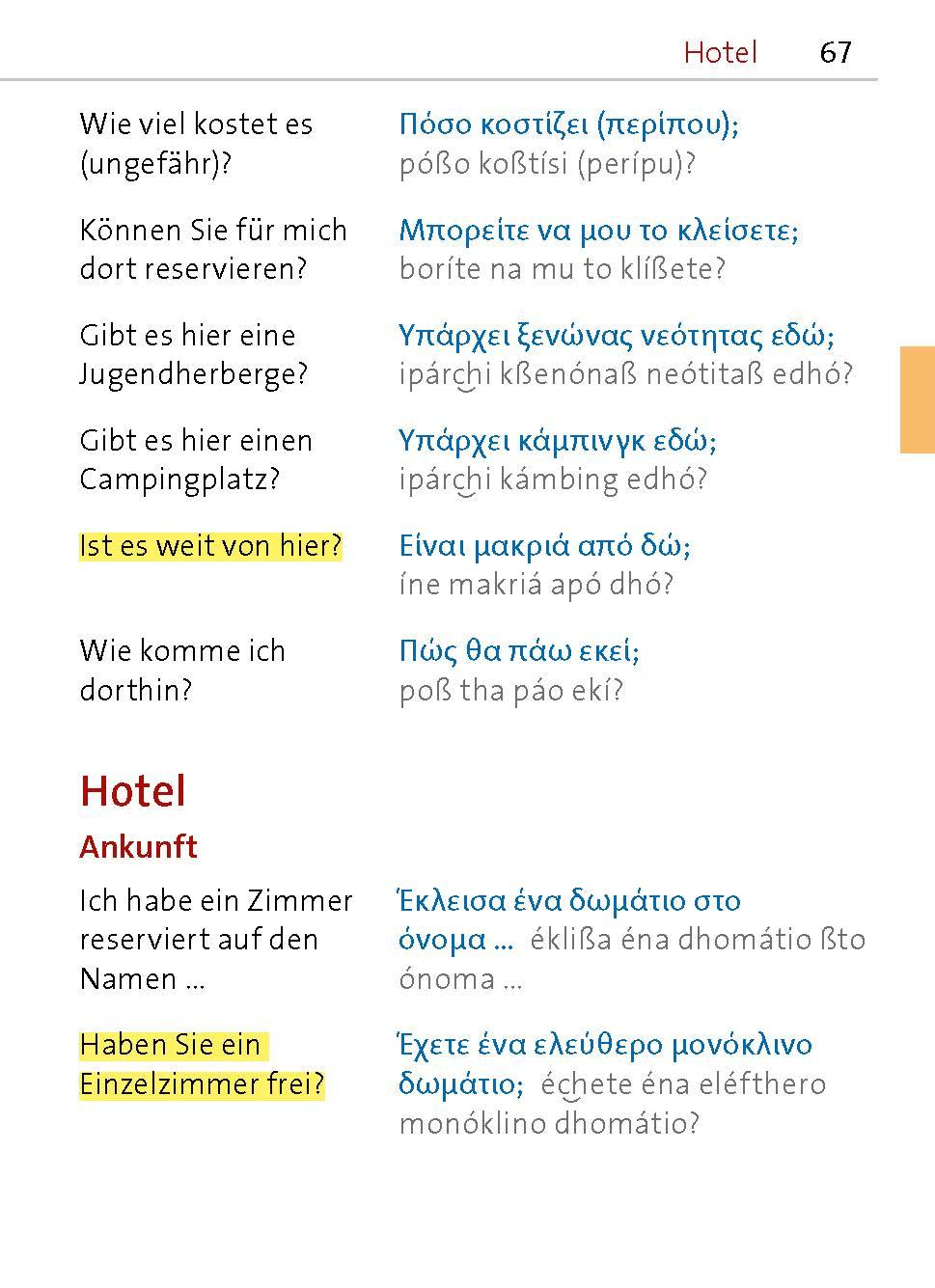 Beispielinhalt (Bild) Langenscheidt Universal-Sprachführer Griechisch