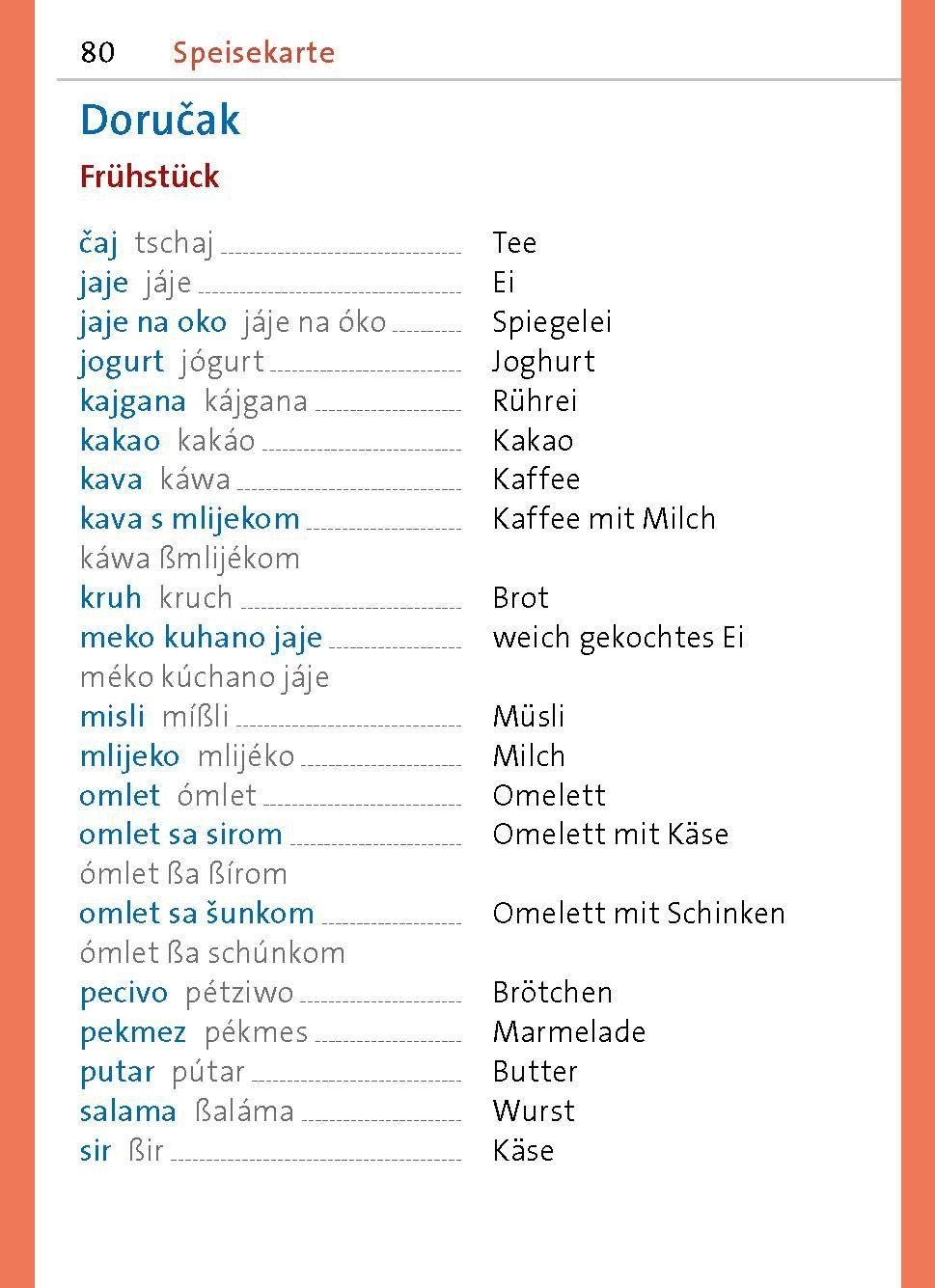 Beispielinhalt (Bild) Langenscheidt Universal-Sprachführer Kroatisch