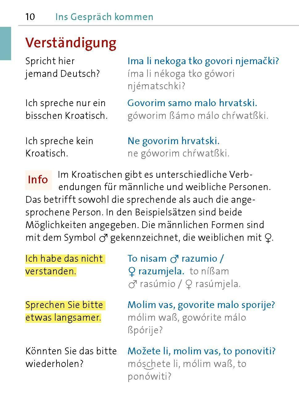 Beispielinhalt (Bild) Langenscheidt Universal-Sprachführer Kroatisch