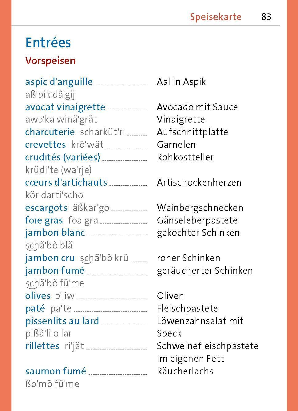 Beispielinhalt (Bild) Langenscheidt Universal-Sprachführer Französisch