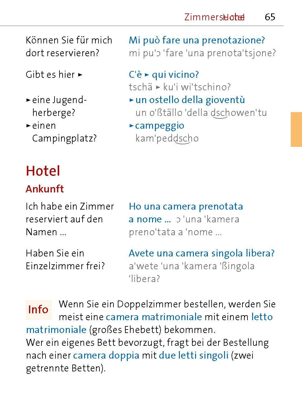 Beispielinhalt (Bild) Langenscheidt Universal-Sprachführer Italienisch