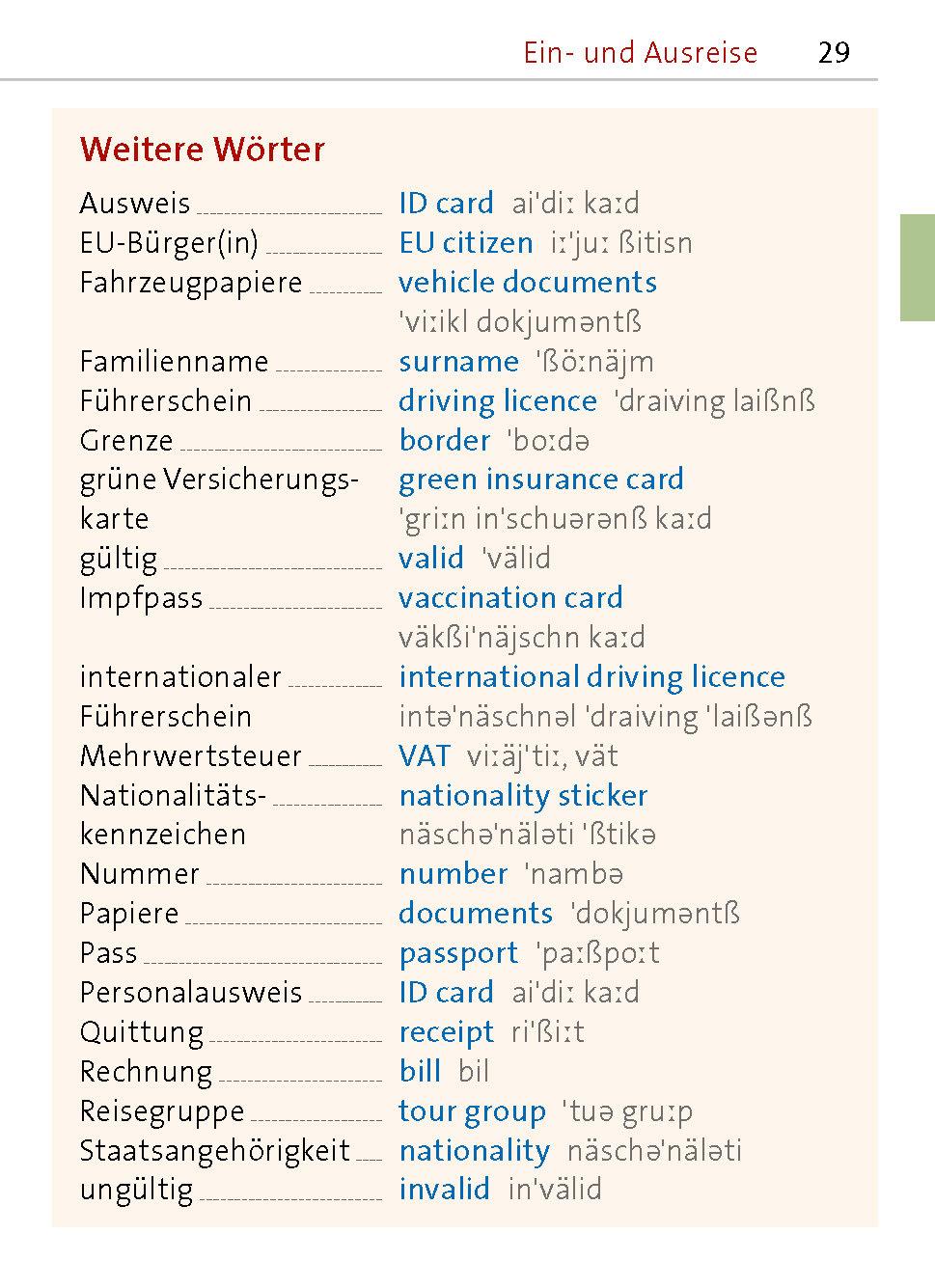 Beispielinhalt (Bild) Langenscheidt Universal-Sprachführer Englisch