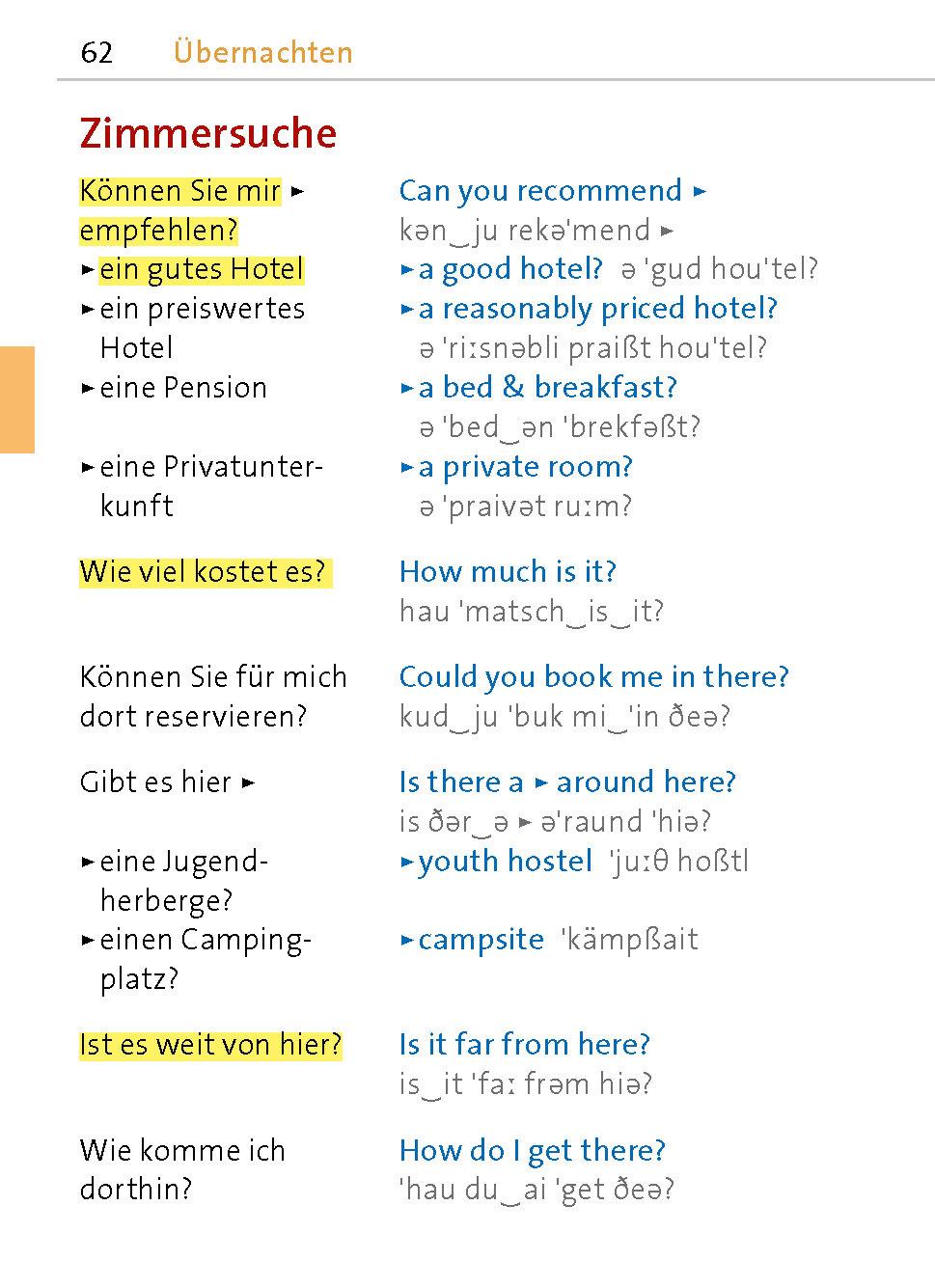 Beispielinhalt (Bild) Langenscheidt Universal-Sprachführer Englisch