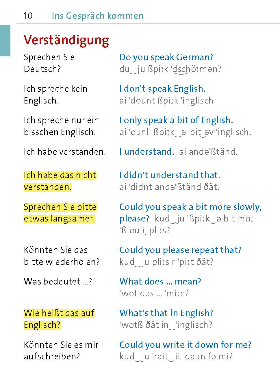 Beispielinhalt (Bild) Langenscheidt Universal-Sprachführer Englisch