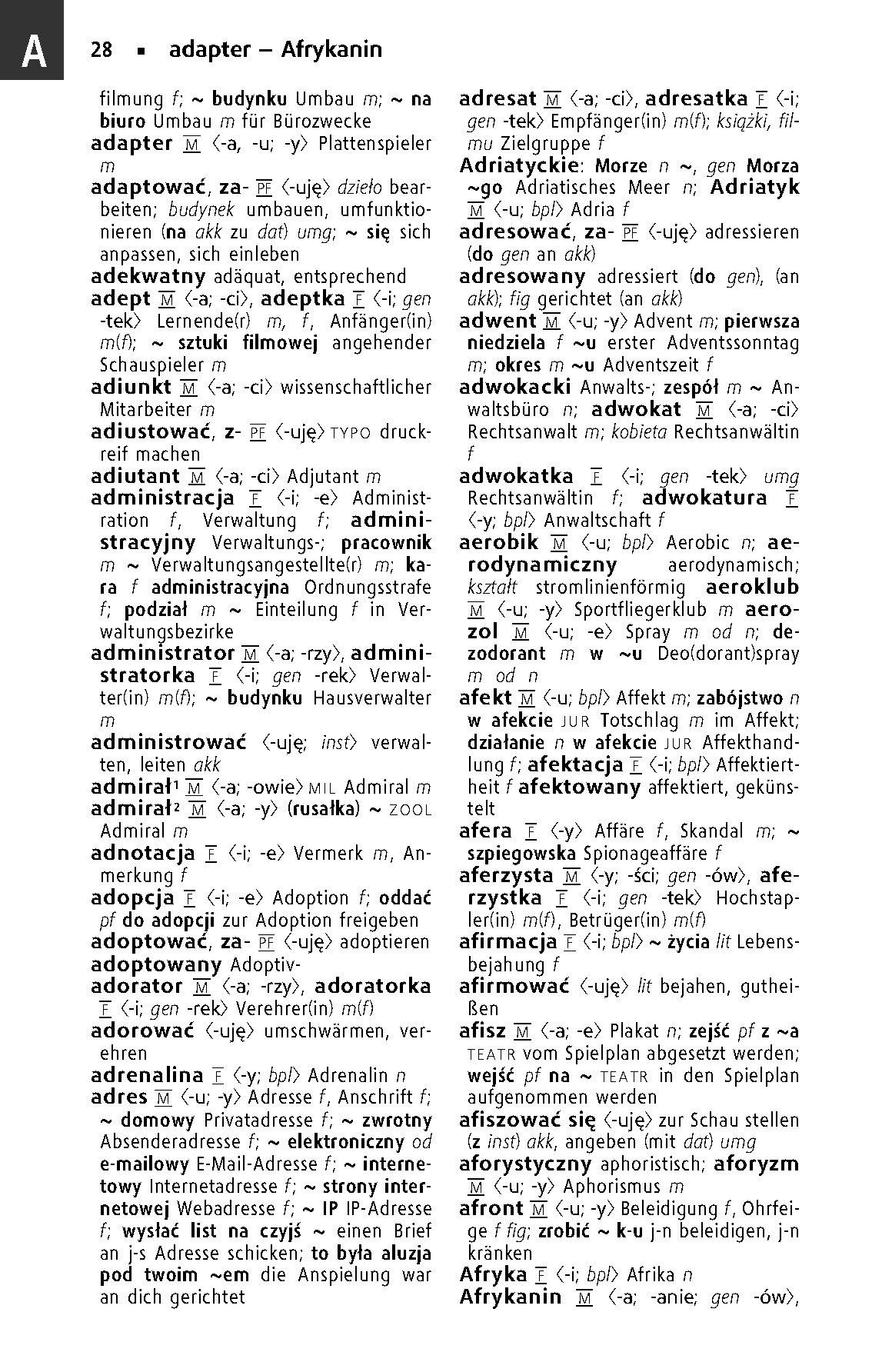 Beispielinhalt (Bild) Langenscheidt Taschenwörterbuch Polnisch