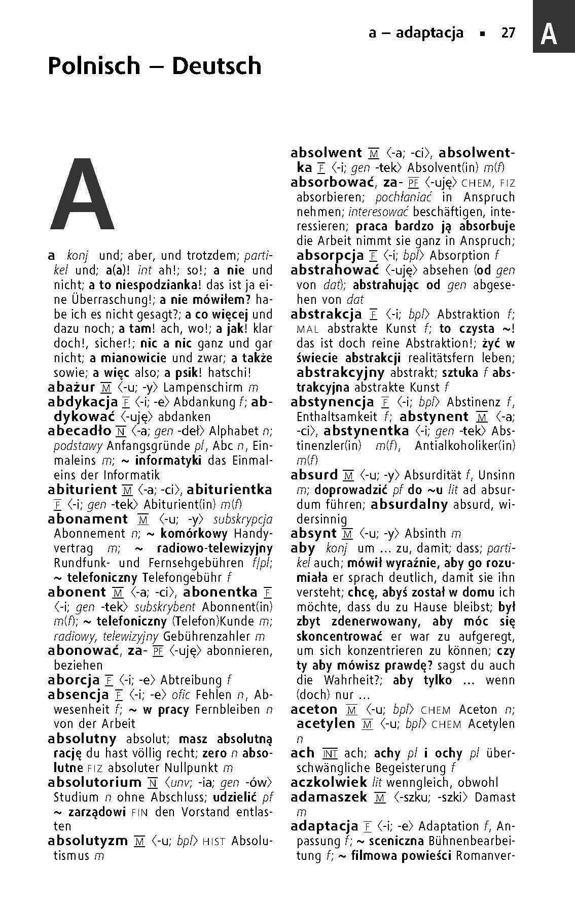 Beispielinhalt (Bild) Langenscheidt Taschenwörterbuch Polnisch