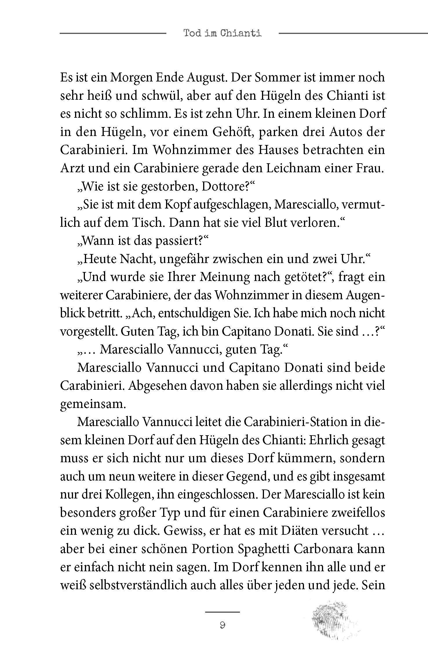 Beispielinhalt (Bild) Langenscheidt Krimi zweisprachig Italienisch - Morte nel Chianti - Tod im Chianti (A1/A2)