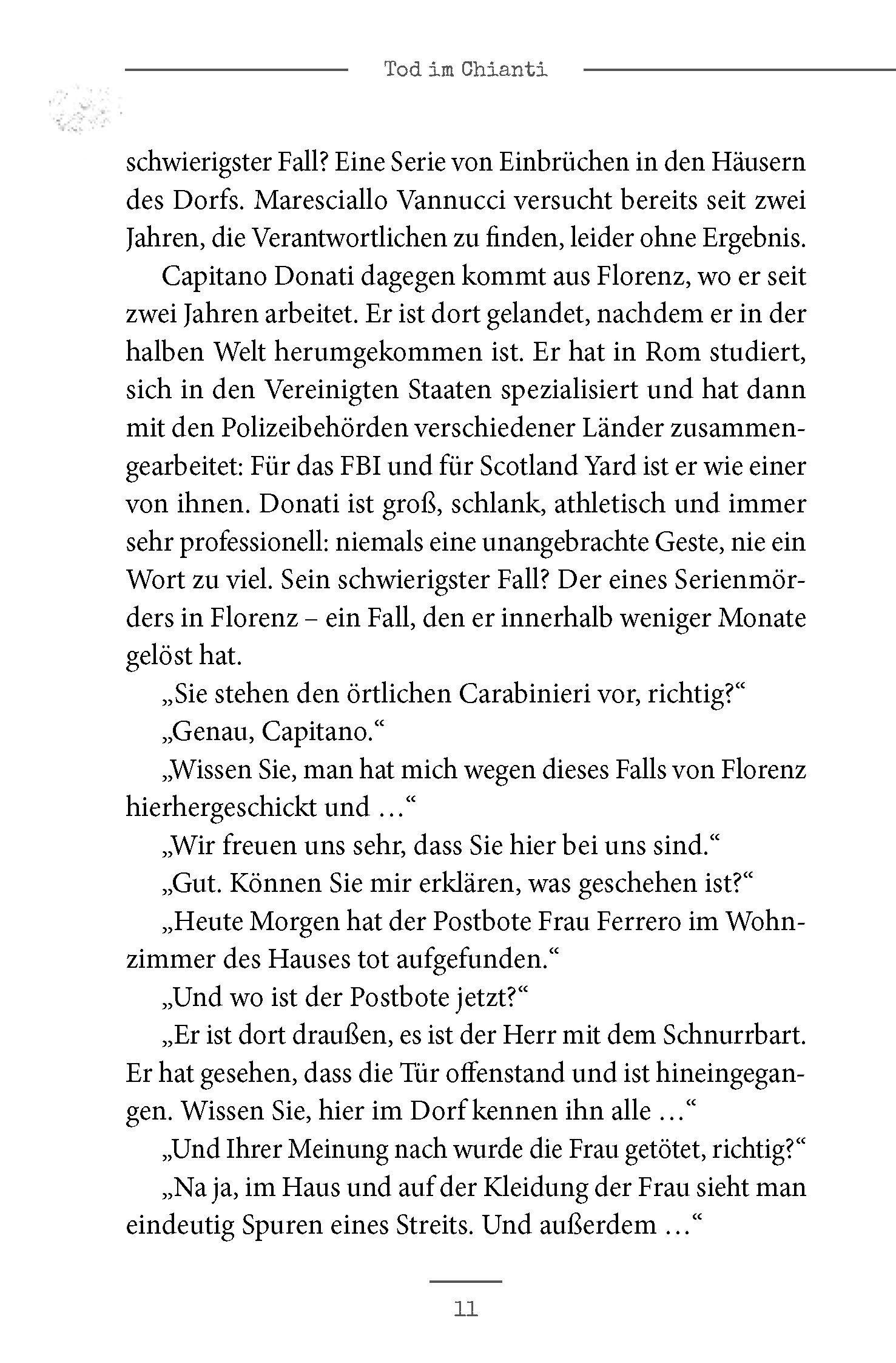 Beispielinhalt (Bild) Langenscheidt Krimi zweisprachig Italienisch - Morte nel Chianti - Tod im Chianti (A1/A2)
