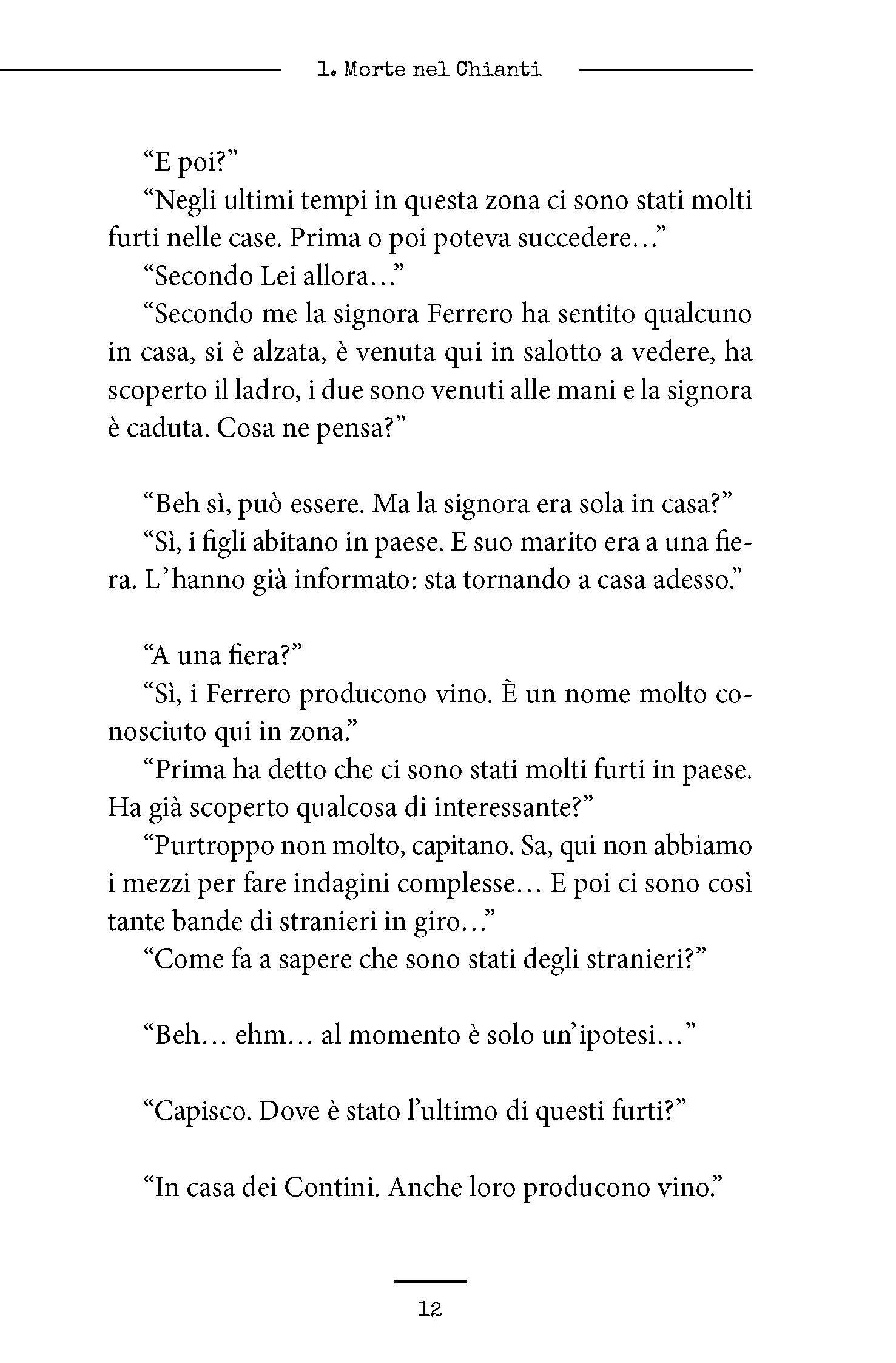 Beispielinhalt (Bild) Langenscheidt Krimi zweisprachig Italienisch - Morte nel Chianti - Tod im Chianti (A1/A2)