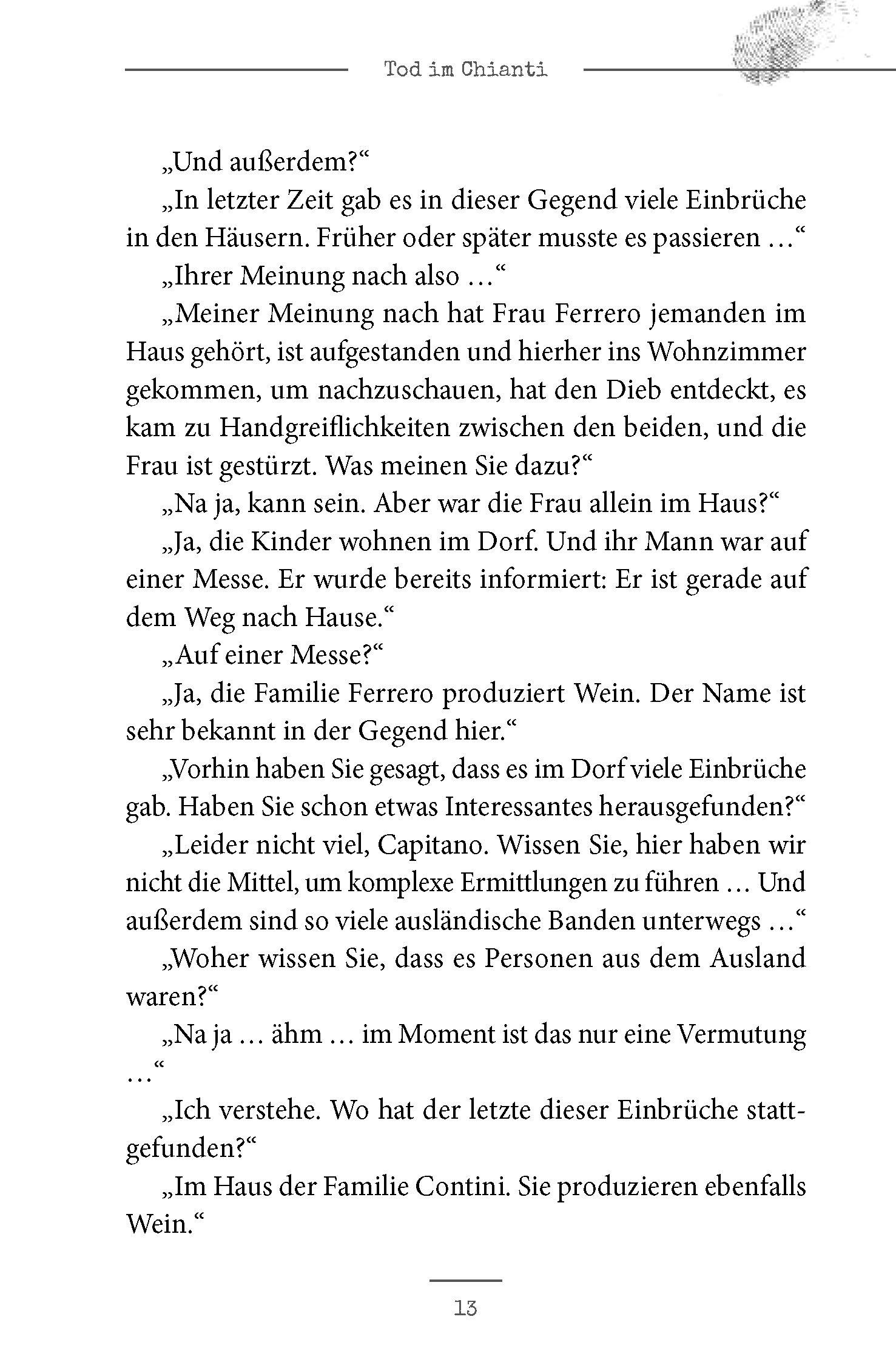 Beispielinhalt (Bild) Langenscheidt Krimi zweisprachig Italienisch - Morte nel Chianti - Tod im Chianti (A1/A2)