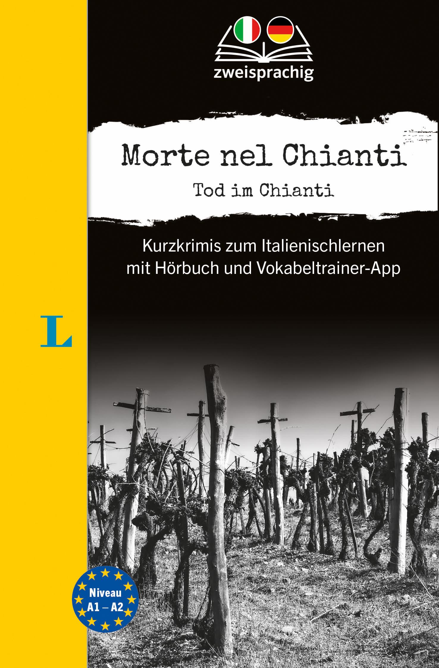Vorderes Coverbild Langenscheidt Krimi zweisprachig Italienisch - Morte nel Chianti - Tod im Chianti (A1/A2)