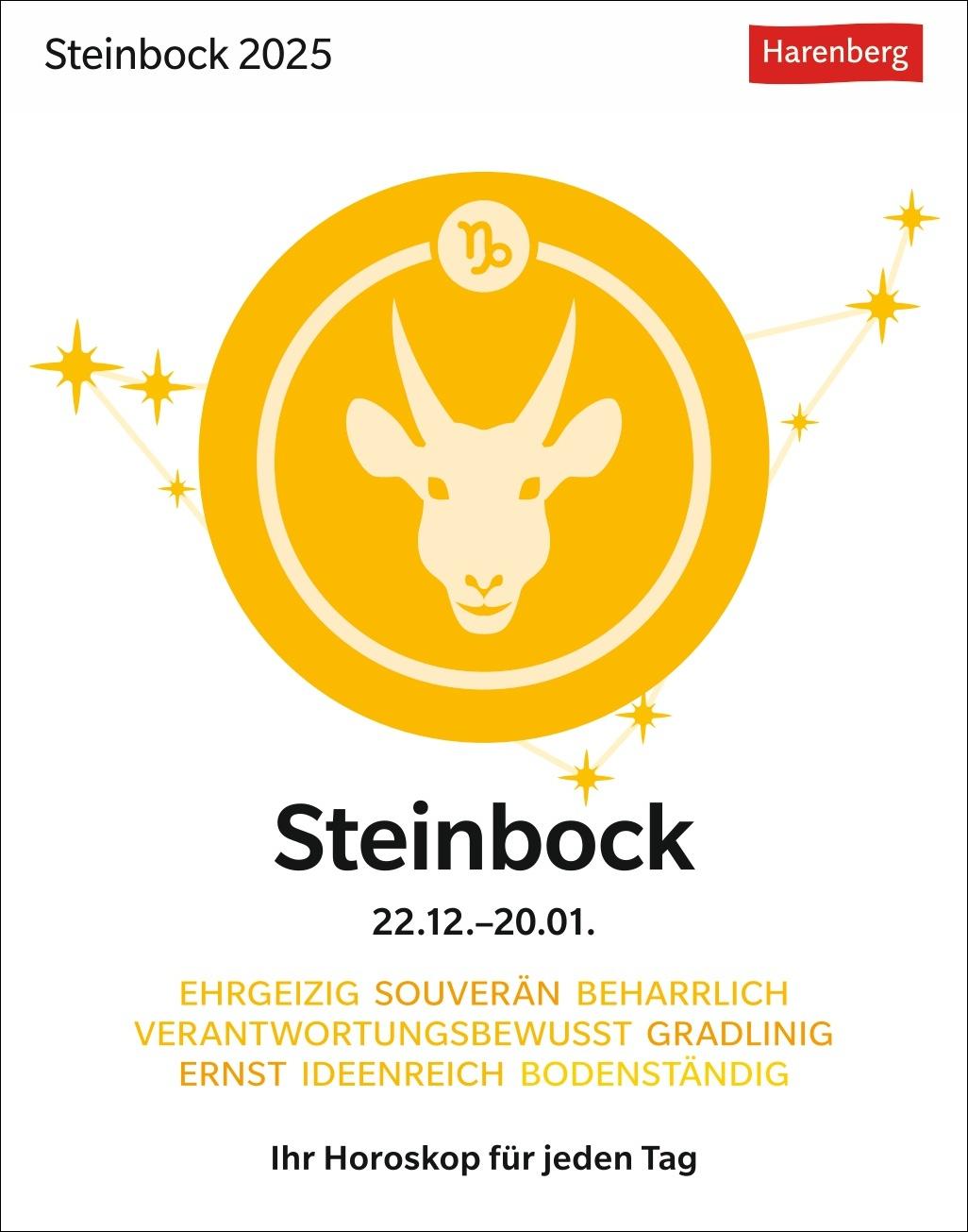 Vorderes Coverbild Steinbock Sternzeichenkalender 2025 - Tagesabreißkalender - Ihr Horoskop für jeden Tag