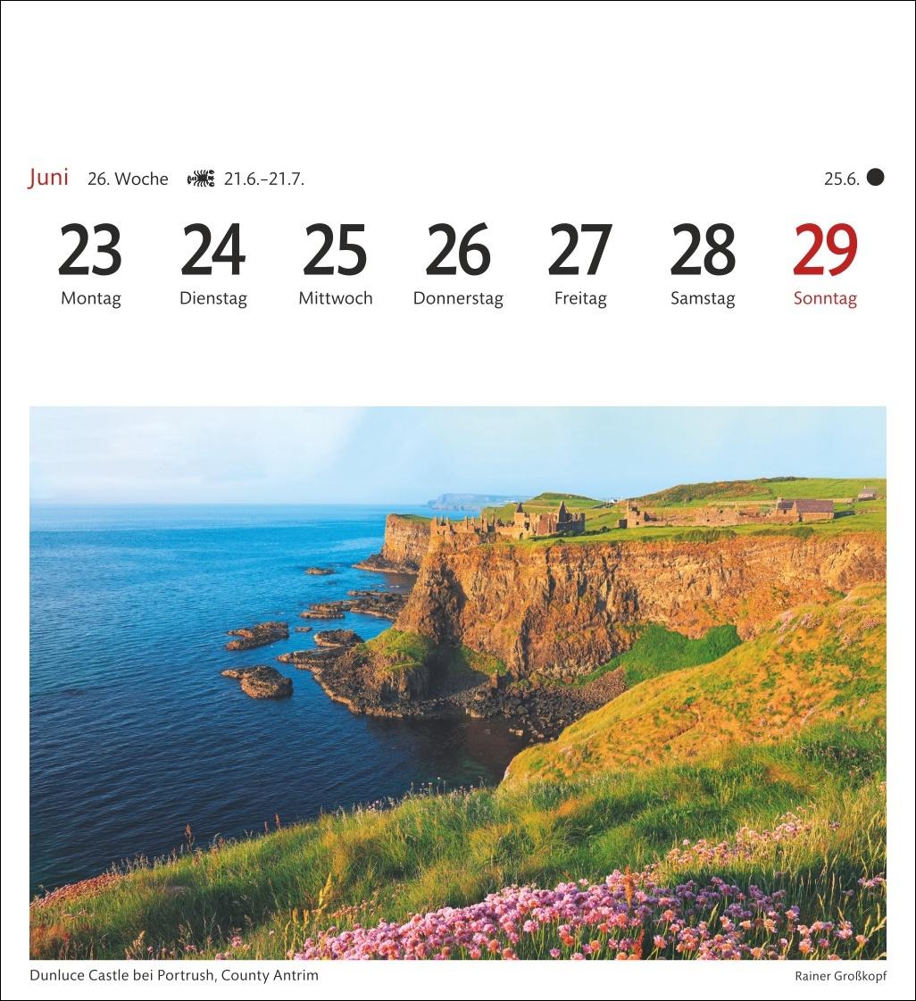 Beispielinhalt (Bild) Irland Sehnsuchtskalender 2025 - Wochenkalender mit 53 Postkarten