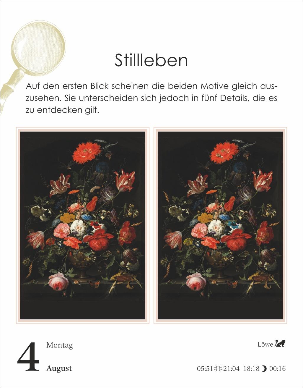 Beispielinhalt (Bild) Bunte Rätselwelt Tagesabreißkalender 2025 - Pflanzen, Tiere, Phänomene