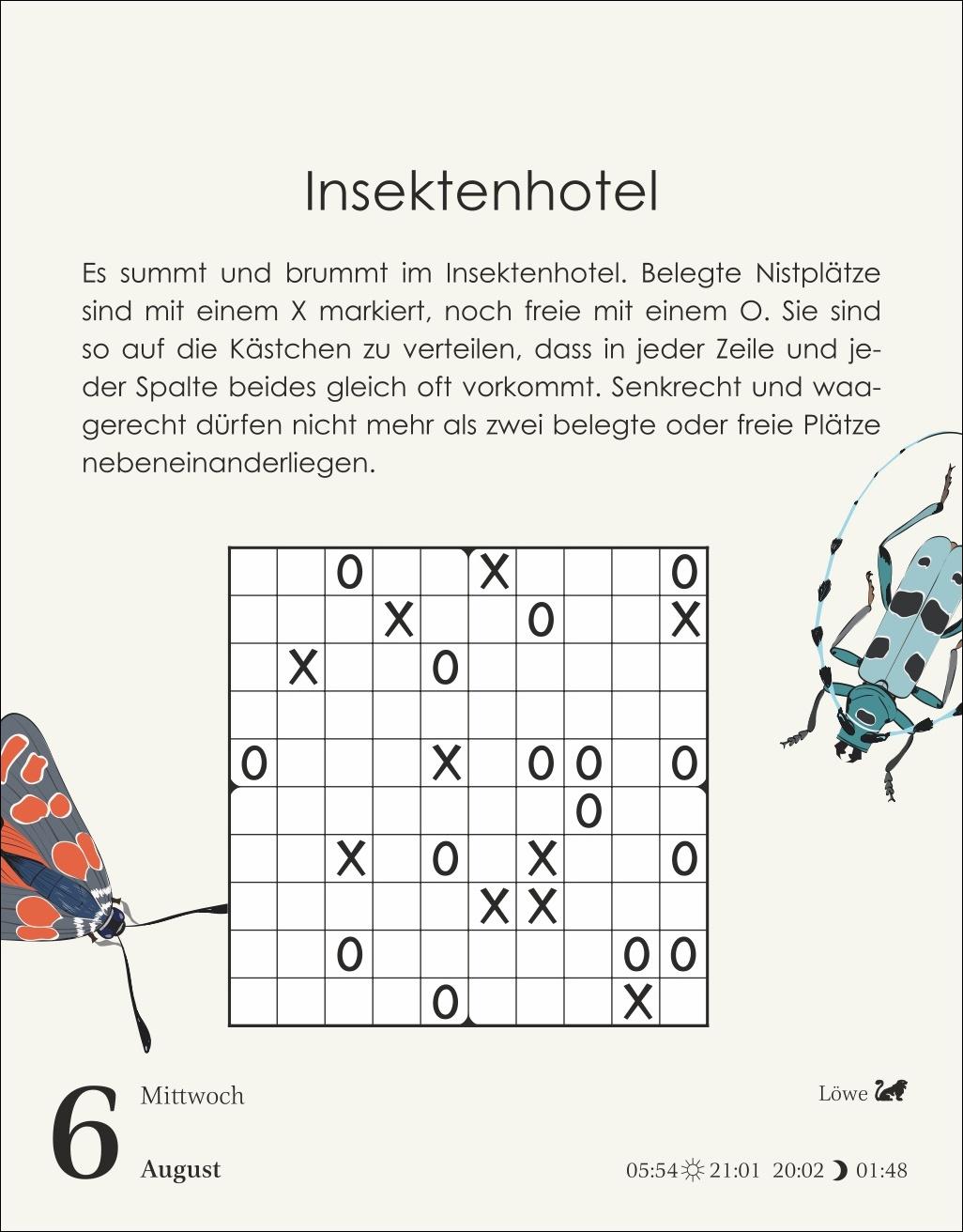 Beispielinhalt (Bild) Bunte Rätselwelt Tagesabreißkalender 2025 - Pflanzen, Tiere, Phänomene