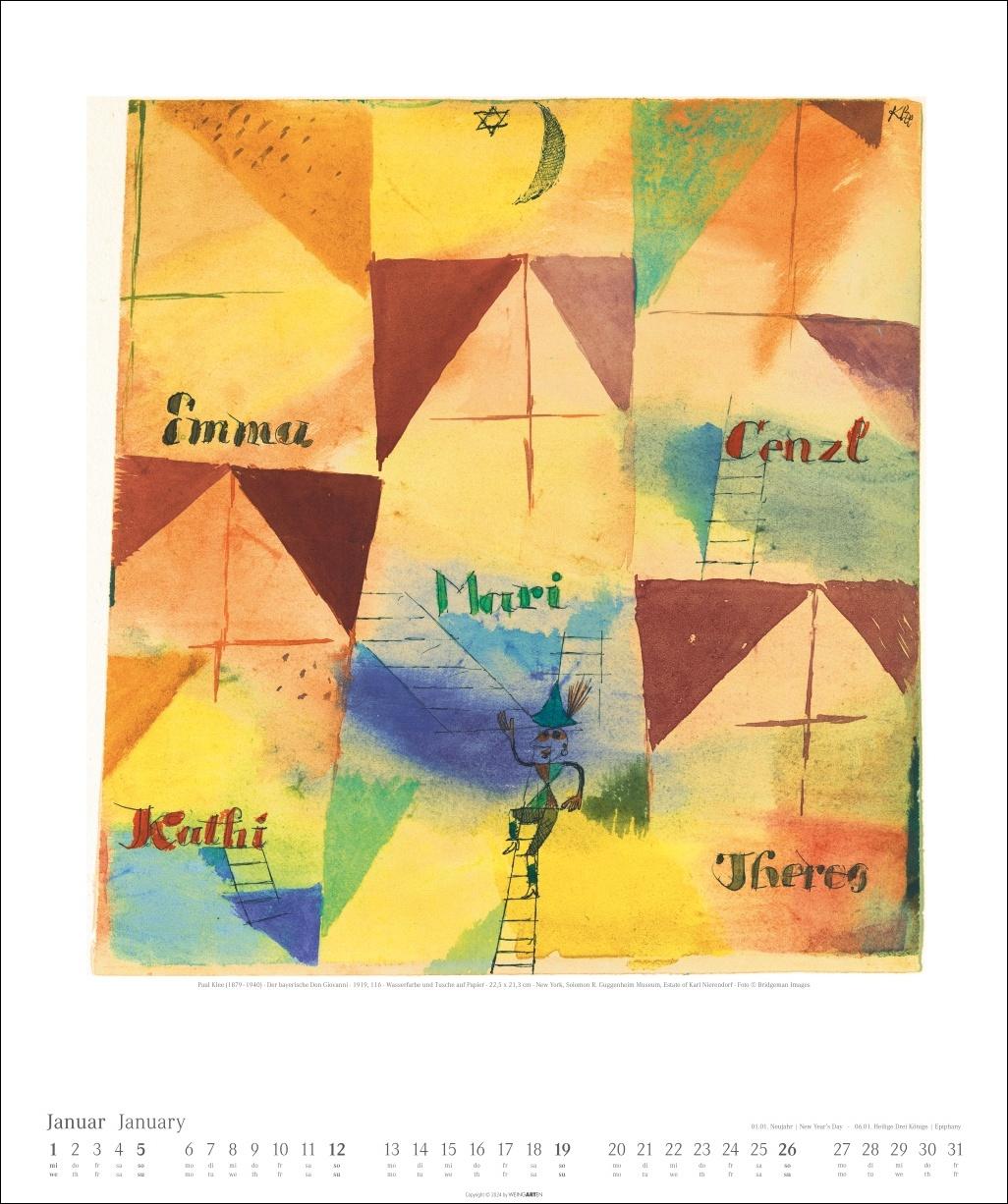 Beispielinhalt (Bild) Paul Klee Kalender 2025