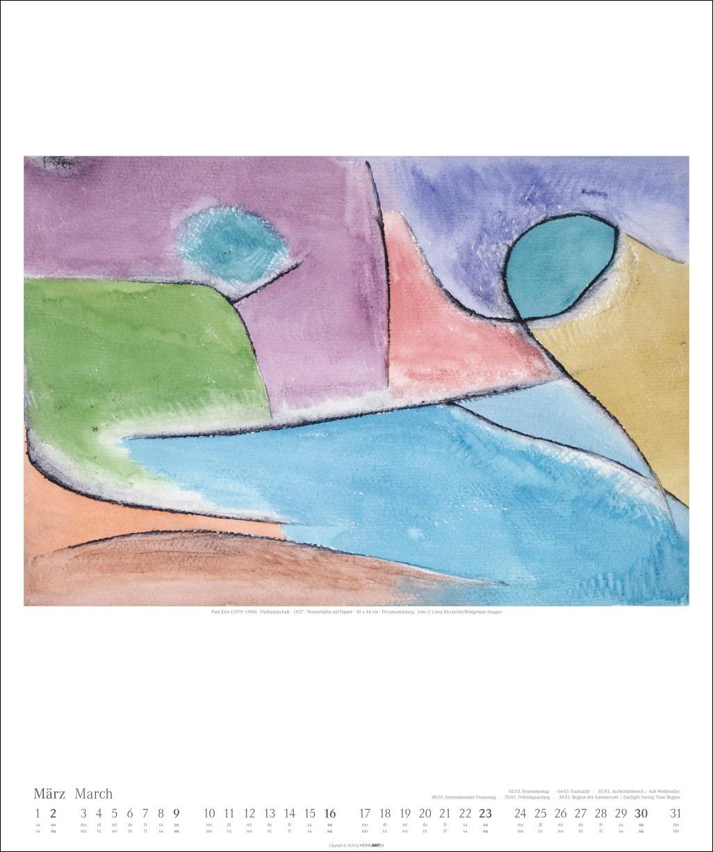 Beispielinhalt (Bild) Paul Klee Kalender 2025