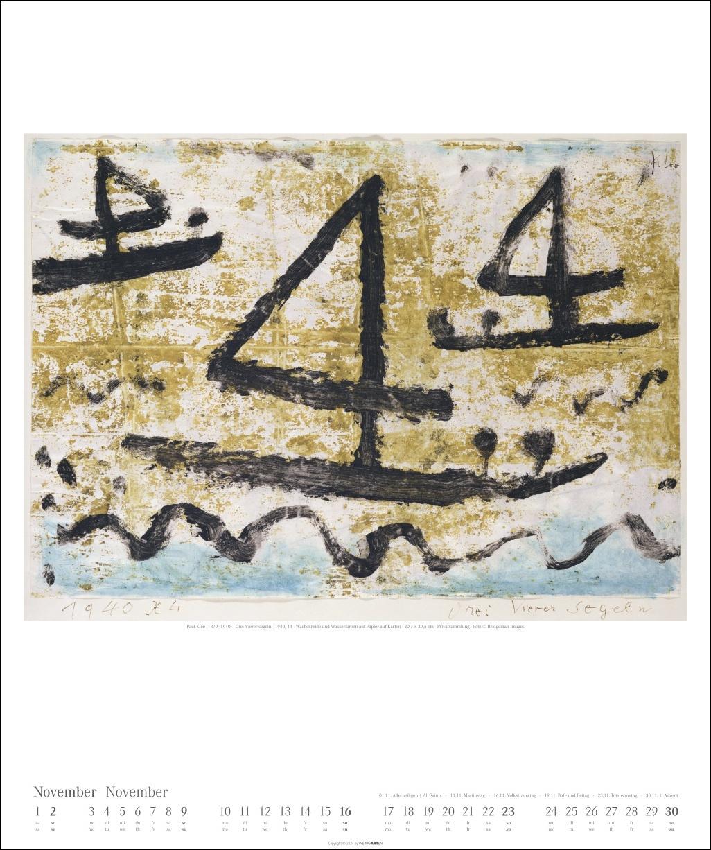 Beispielinhalt (Bild) Paul Klee Kalender 2025