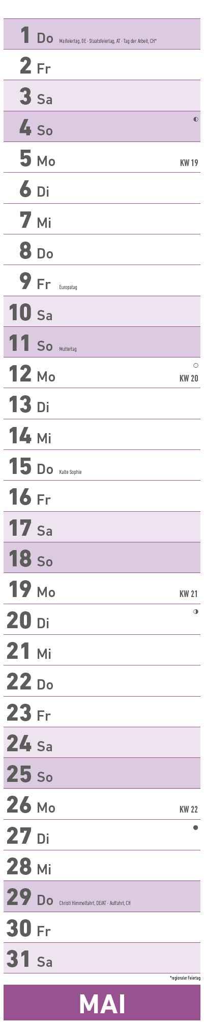 Beispielinhalt (Bild) Superplaner 2025 - Streifenkalender 17x85 cm - mit Ringbindung - viel Platz für Notizen - Langplaner - Wandkalender - Küchenkalender - Alpha Edition