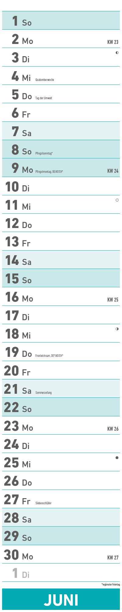 Beispielinhalt (Bild) Superplaner 2025 - Streifenkalender 17x85 cm - mit Ringbindung - viel Platz für Notizen - Langplaner - Wandkalender - Küchenkalender - Alpha Edition