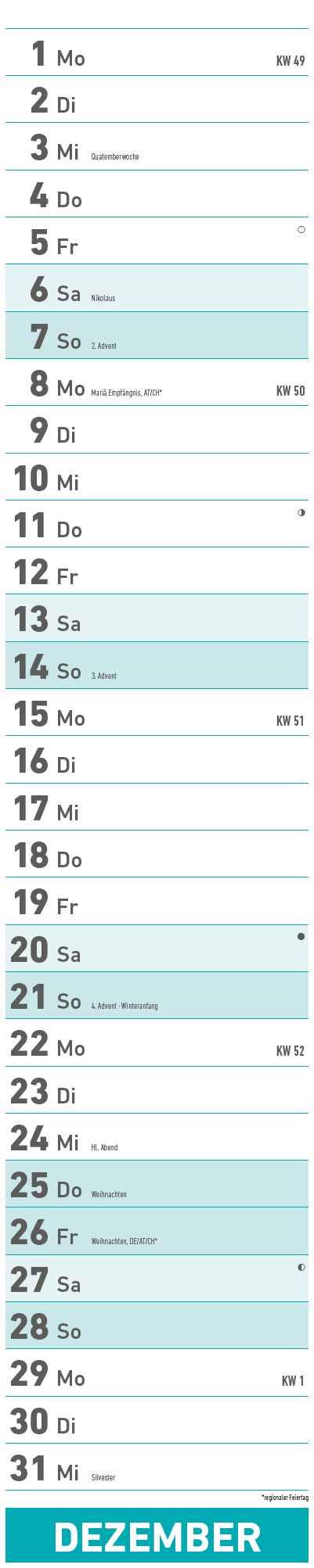 Beispielinhalt (Bild) Superplaner 2025 - Streifenkalender 17x85 cm - mit Ringbindung - viel Platz für Notizen - Langplaner - Wandkalender - Küchenkalender - Alpha Edition