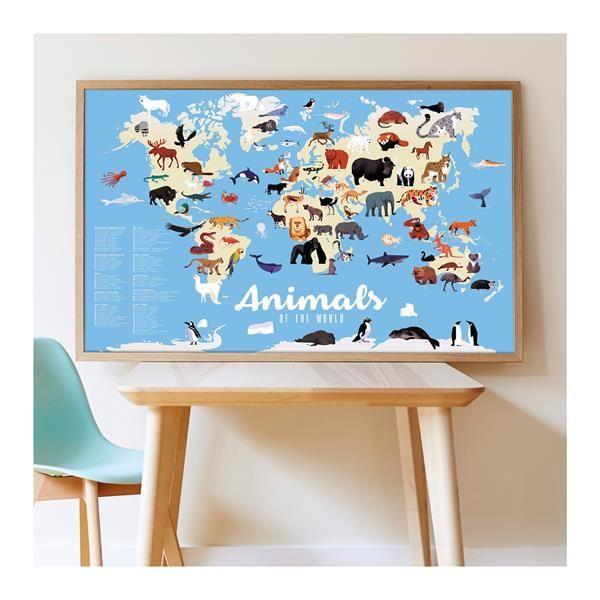 Beispielinhalt (Bild) POPPIK - Lernposter & Sticker Tiere der Welt