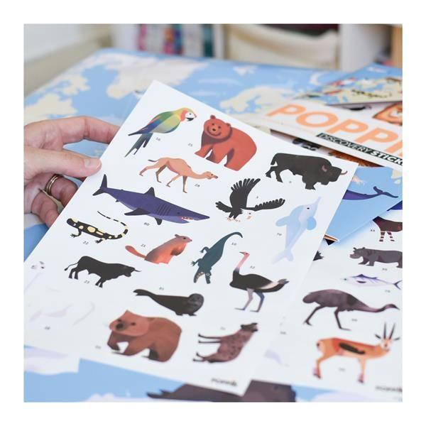 Beispielinhalt (Bild) POPPIK - Lernposter & Sticker Tiere der Welt