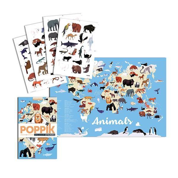 Beispielinhalt (Bild) POPPIK - Lernposter & Sticker Tiere der Welt