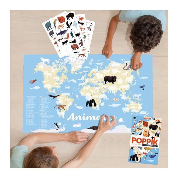 Beispielinhalt (Bild) POPPIK - Lernposter & Sticker Tiere der Welt