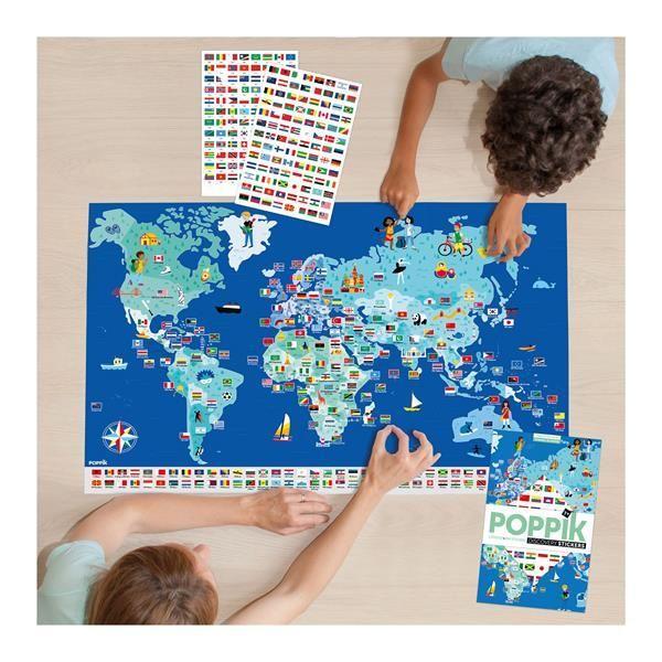Beispielinhalt (Bild) POPPIK - Lernposter & Sticker Flaggen der Welt